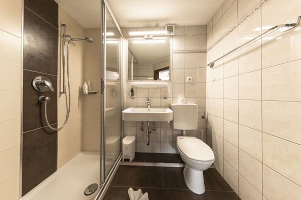 Modernes Badezimmer mit großzügiger Dusche